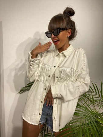 Sobrecamisa Denim Flecos ROCHSIDE Blanco Heve Sobrecamisa Denim Flecos ROCHSIDE Blanco Heve