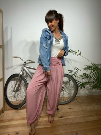 Pantalón Fluido ALADDÍN Rosa Heve Pantalón Fluido ALADDÍN Rosa Heve