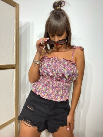 Top Floral NYMPHE Fucsia Heve