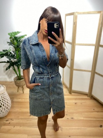 Vestido Denim Acid Wash FREIDA Heve Vestido Denim Acid Wash FREIDA Heve