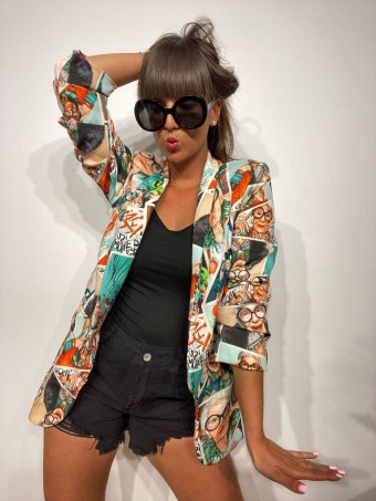 Blazer Frunces Estampado Fotográfico 08 Heve Blazer Frunces Estampado Fotográfico 08 Heve