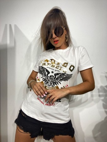 Camiseta Algodón ÍNDIGO REBELS Blanco Heve Camiseta Algodón ÍNDIGO REBELS Blanco Heve