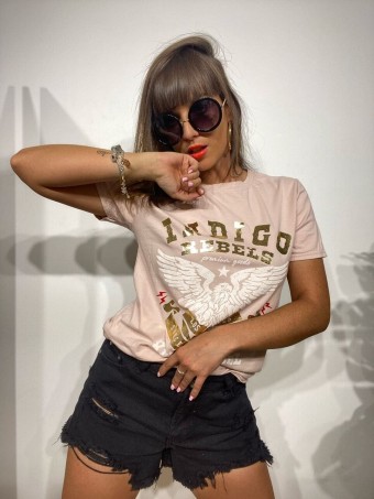 Camiseta Algodón ÍNDIGO REBELS Rosa Heve Camiseta Algodón ÍNDIGO REBELS Rosa Heve