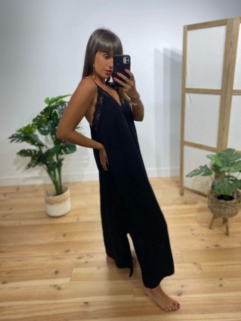 Vestido Lencero SYRENKA Negro Heve Vestido Lencero SYRENKA Negro Heve