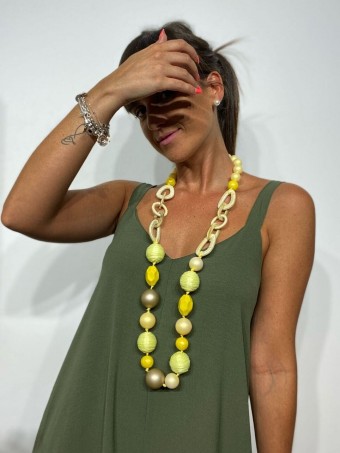 Collar Abalorios OHANA Amarillo 38 Heve