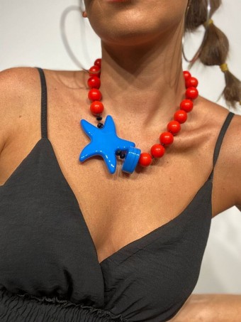 Collar Estrella FREYELLA Rojo/Azul 34 Heve