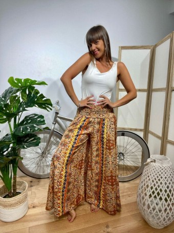 Pantalón Palazzo Estampado JERIKA Camel Heve Pantalón Palazzo Estampado JERIKA Camel Heve