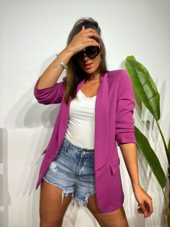 Blazer Frunces BIANCA Púrpura Heve Blazer Frunces BIANCA Púrpura Heve