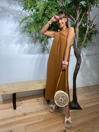 Vestido Nudo NALINA Camel Heve Vestido Nudo NALINA Camel Heve