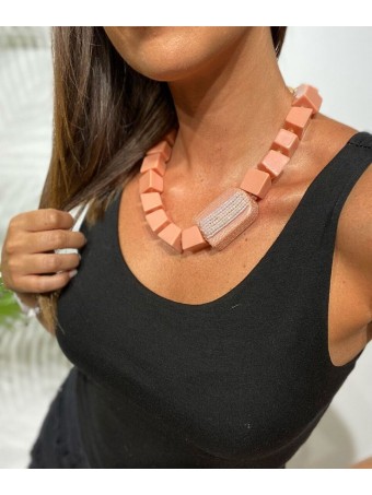 Collar Abalorios CUBES Rosa 52 Heve