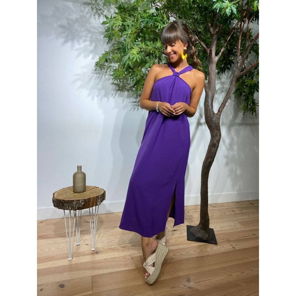 Vestido Nudo NALINA Morado Heve Vestido Nudo NALINA Morado Heve