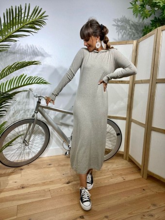 Vestido Capucha MILLY Taupe Heve
