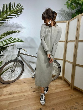 Vestido Capucha MILLY Taupe Heve Vestido Capucha MILLY Taupe Heve