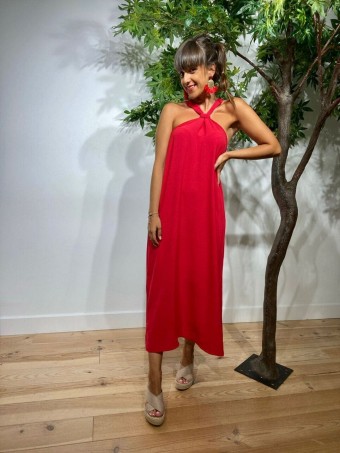 Vestido Nudo NALINA Rojo Heve Vestido Nudo NALINA Rojo Heve