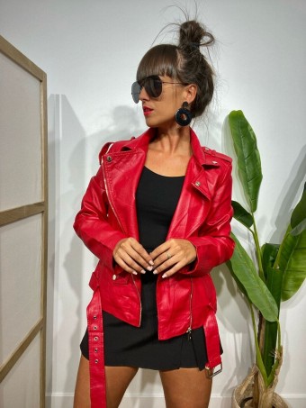 Cazadora Biker TURNER Rojo Heve Cazadora Biker TURNER Rojo Heve