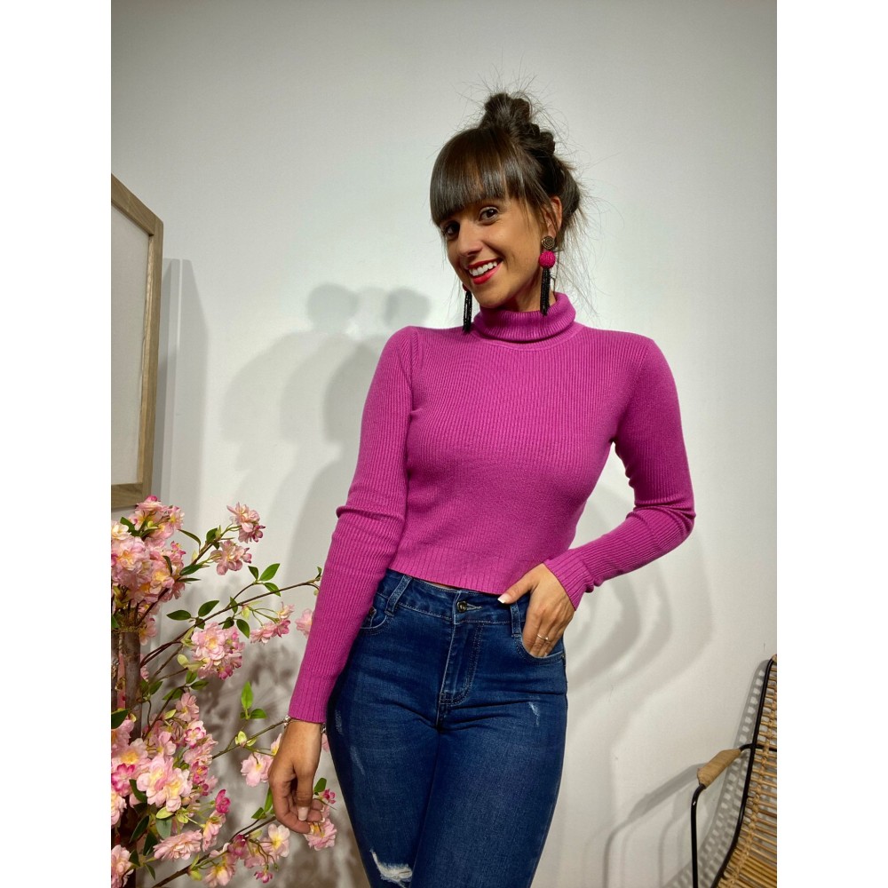 Suéter Cropped TISSA Magenta Heve Suéter Cropped TISSA Magenta Heve