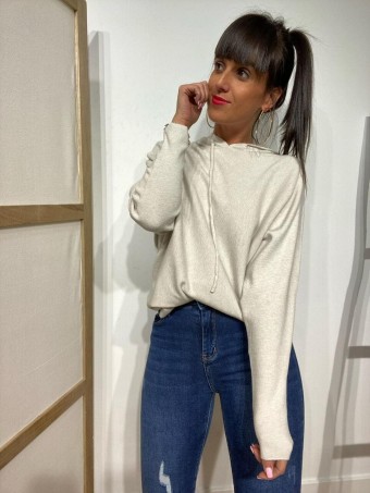 Suéter Capucha BELENIZ Beige Heve Suéter Capucha BELENIZ Beige Heve