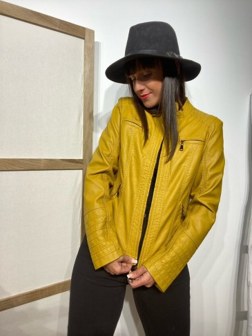 Cazadora Biker SINEAD Mostaza Heve