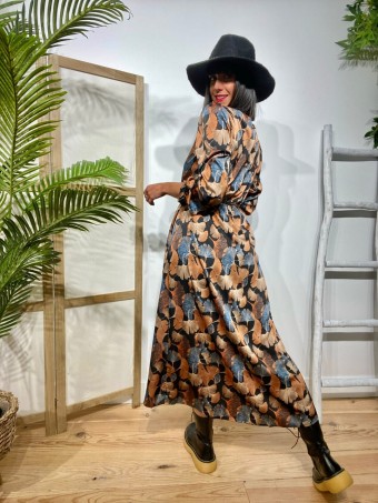 Vestido Satinado Floral YENERIS Heve