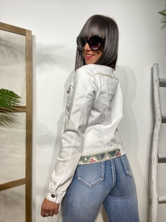 Cazadora Étnica ZYBARIEN Blanco Heve
