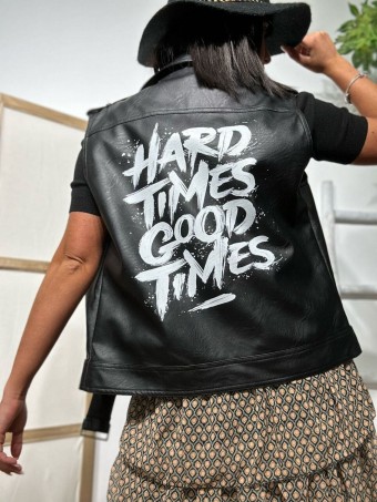 Chaleco Polipiel HARD TIMES Negro Heve Chaleco Polipiel HARD TIMES Negro Heve