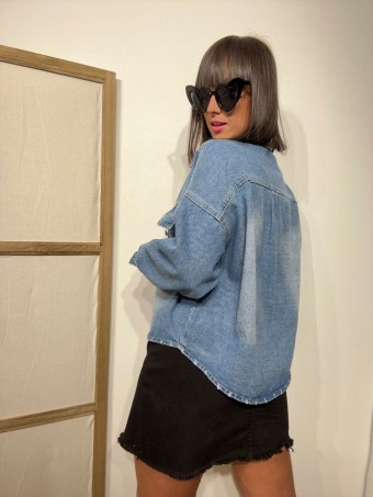 Cazadora Denim Básica TRIVIA Blue Jean HEVE Cazadora Denim Básica TRIVIA Blue Jean HEVE