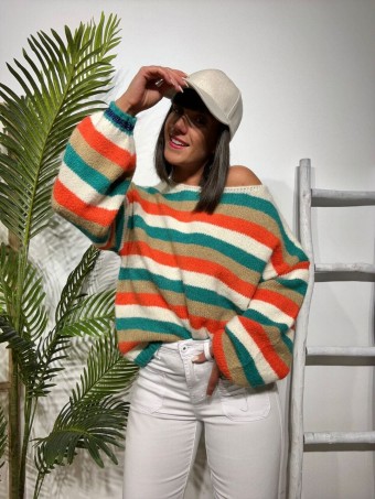 Jersey Rayas FRANYA Naranja Heve Jersey Rayas FRANYA Naranja Heve