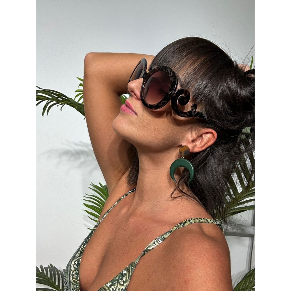Pendientes Media Luna KAYSA Verde Heve