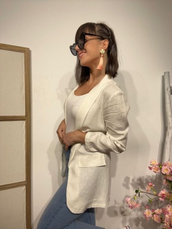 Blazer Lino PETYA Blanco Heve