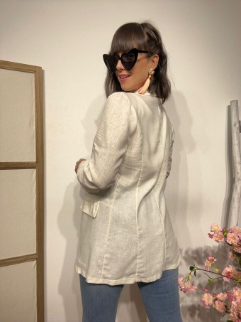 Blazer Lino PETYA Blanco Heve