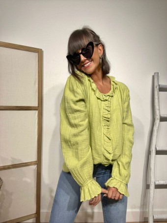 Blusa Rústica AMALA Verde Manzana Heve Blusa Rústica AMALA Verde Manzana Heve