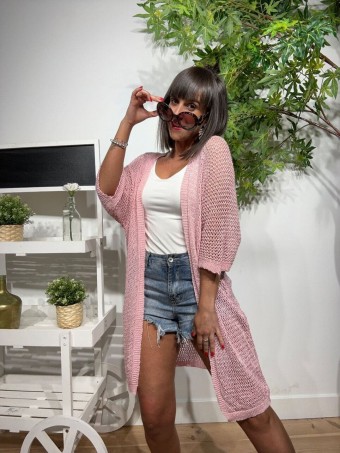 Cárdigan Calado Glitter DIJANA Rosa Heve