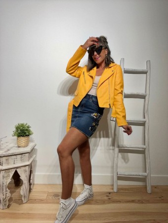 Falda Denim Bordados VALENNA Heve Falda Denim Bordados VALENNA Heve