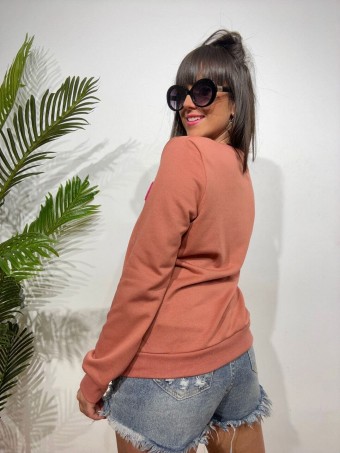 Sudadera Básica CURLY AMOUR Coral Heve
