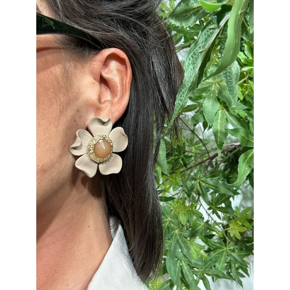 Pendientes Flor ALOE Taupe Heve