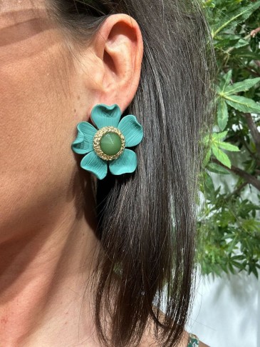 Pendientes Flor ALOE Verde Heve