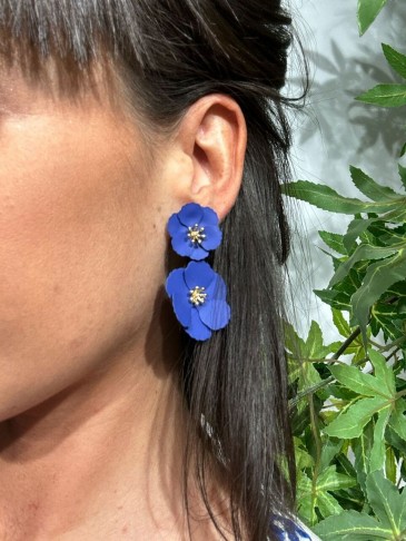 Pendientes Flor NANDINA Azul Heve