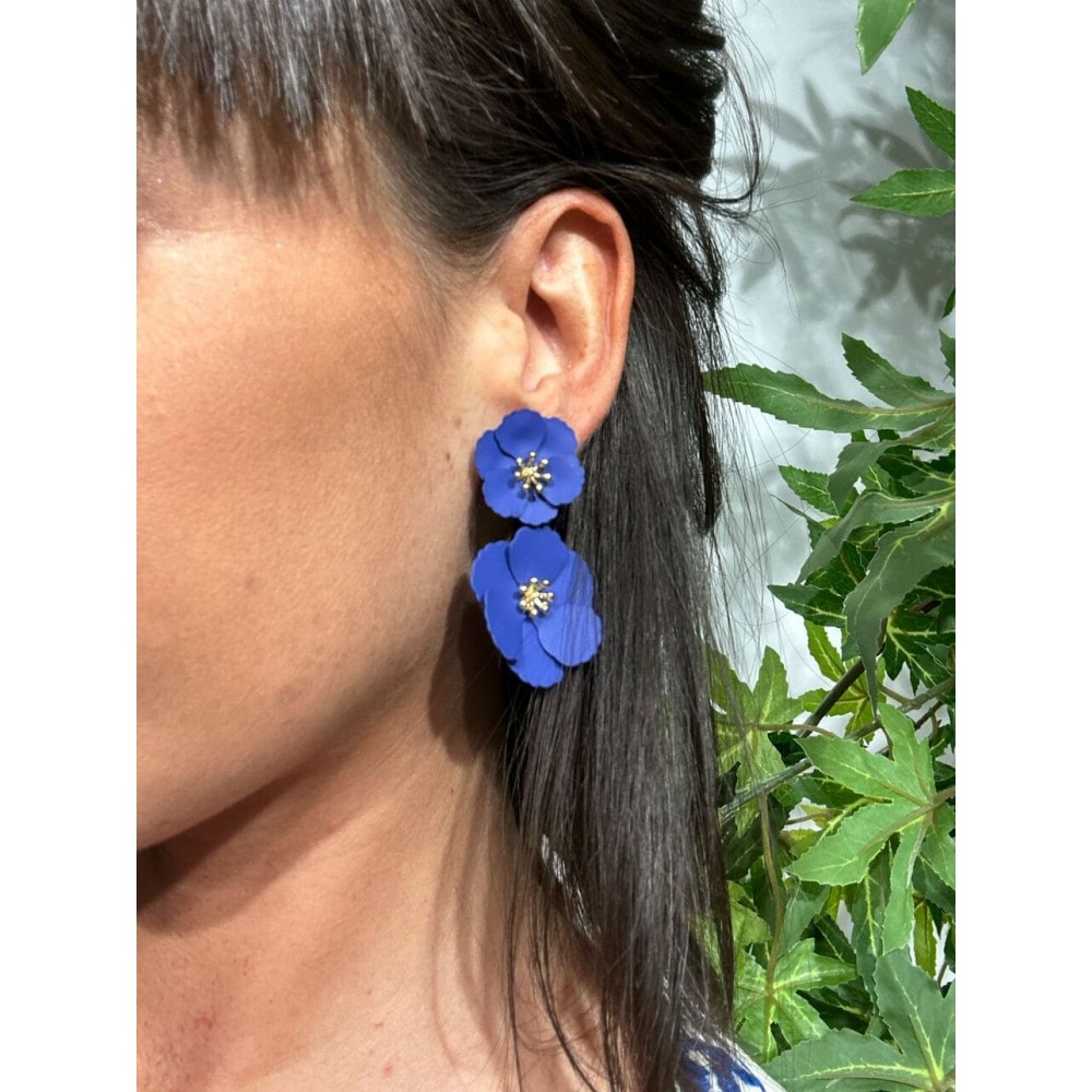 Pendientes Flor NANDINA Azul Heve