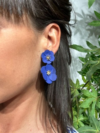 Pendientes Flor NANDINA Azul Heve