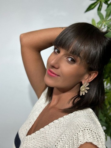 Pendientes Flor ARALIA Taupe Heve
