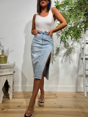 Falda Denim Abertura MIRKELAM HEVE