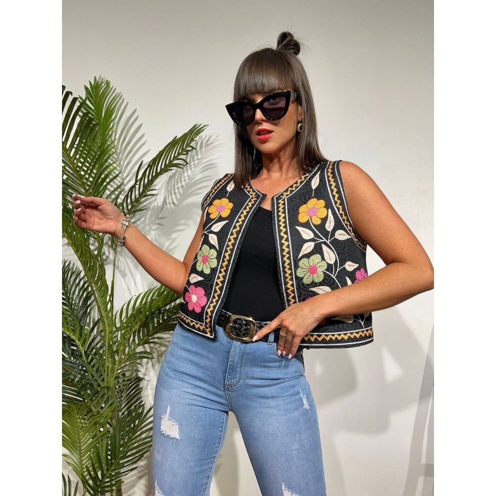 Chaleco Estampado CHRYSAOR Negro HEVE Chaleco Estampado CHRYSAOR Negro HEVE