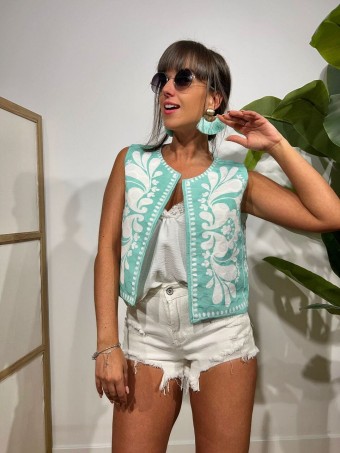 Chaleco Estampado PAWLEY Aguamarina HEVE Chaleco Estampado PAWLEY Aguamarina HEVE