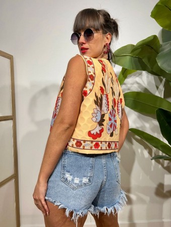 Chaleco Estampado CAHIRA Vainilla HEVE