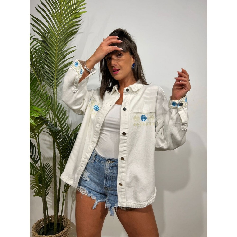 Sobrecamisa Denim Bordados ARIZONA Blanco HEVE Sobrecamisa Denim Bordados ARIZONA Blanco HEVE