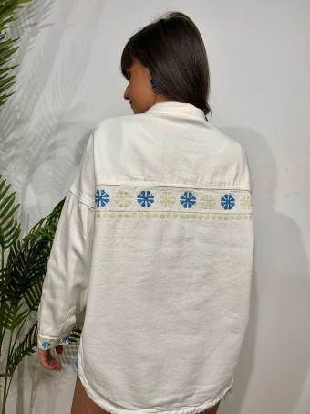 Sobrecamisa Denim Bordados ARIZONA Blanco HEVE Sobrecamisa Denim Bordados ARIZONA Blanco HEVE