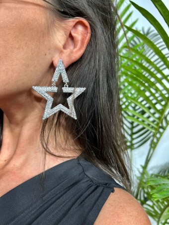 Pendientes Strass Estrella LALENA Plata HEVE