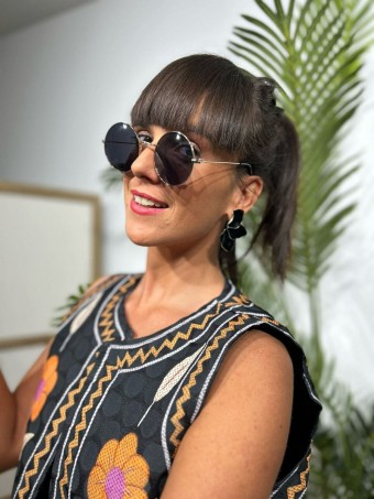 Gafas Sol Redondas Oro/Marrón 30 HEVE