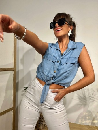 Blusa Nudo Denim SHERIDAN HEVE Blusa Nudo Denim SHERIDAN HEVE
