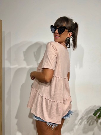 Camiseta Volantes DILAVER Rosa HEVE